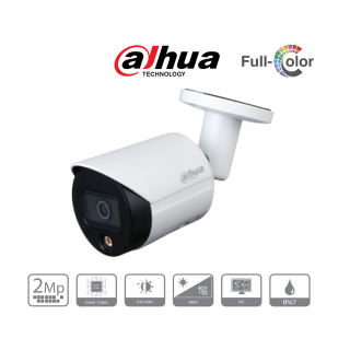 Dahua DH-IPC-HFW2239S-SA-LED-S2 (PoE) กล้องวงจรปิดระบบ IP Camera ความละเอียด 2 ล้านพิกเซล ภาพสี 24 ชม. มีไมค์ในตัว