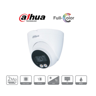 Dahua DH-IPC-HDW2239T-AS-LED-S2 (PoE) กล้องวงจรปิดระบบ IP-Camera ความละเอียด 2 ล้านพิกเซล ภาพสี 24 ชม. มีไมค์ในตัว